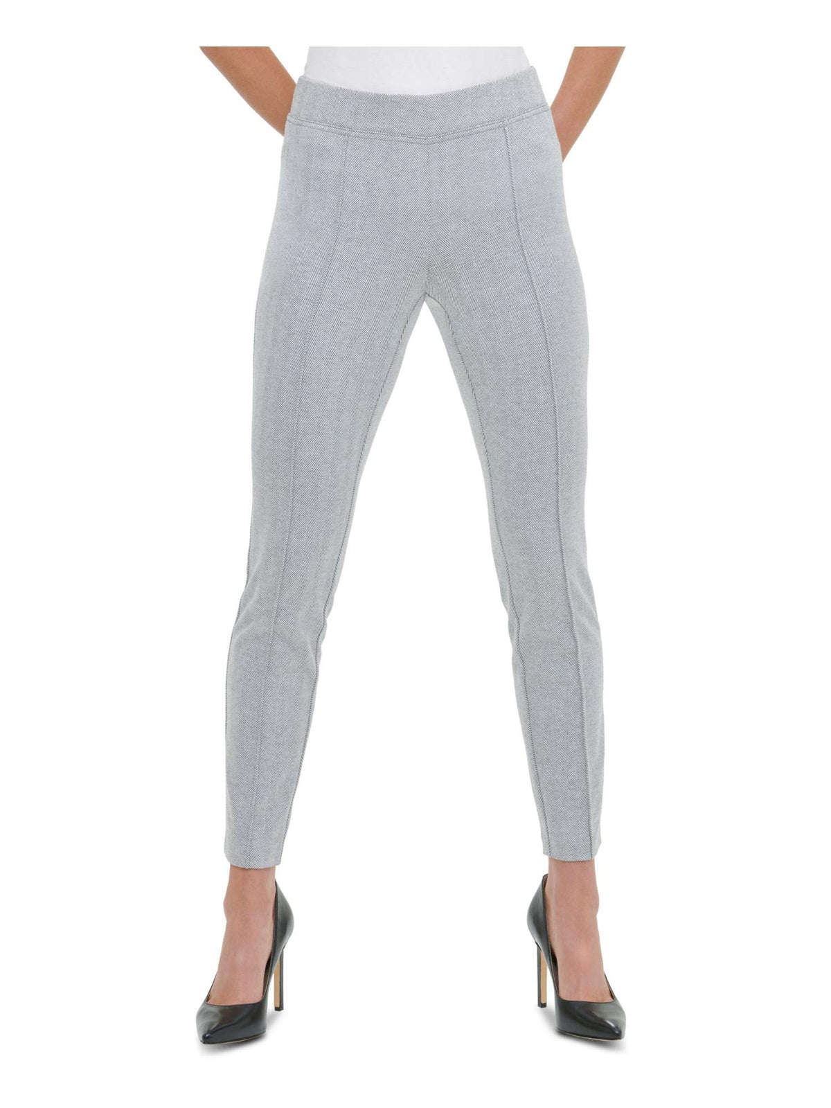 Tommy Hilfiger Womens Herringbone Pintuck Casual Pants Gray XL
