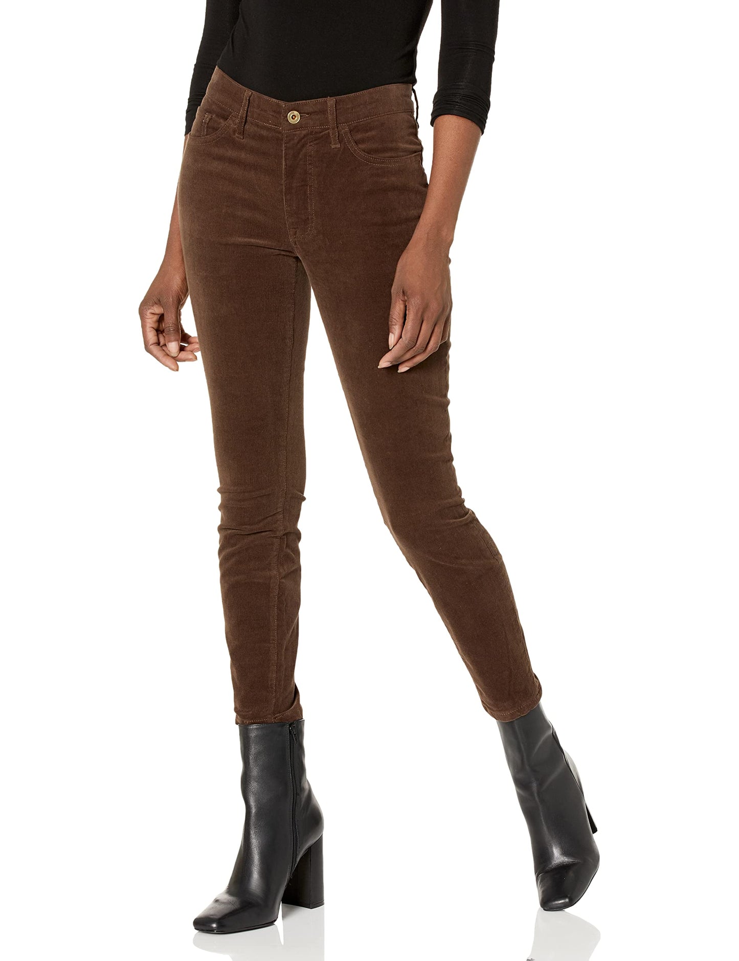 Tommy Hilfiger Women's Cords Casual Corduroy Ankle Skinny, Bark