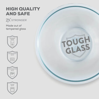 Tigelas de vidro para misturar com tampas - conjunto de 8 peças 