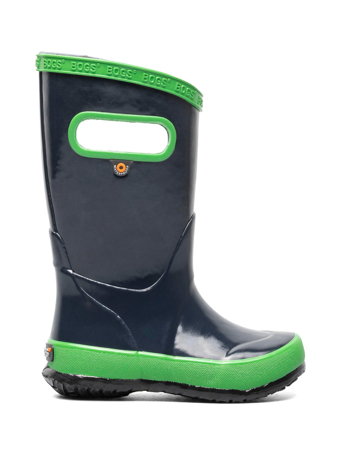 BOGS Kids Navy Green Rainboots