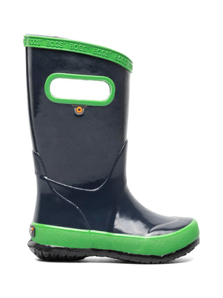 BOGS Kids Navy Green Rainboots