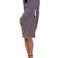 Betsy & Adam Womens Brown Long Sleeve Boat Neck Above The Knee Evening Sheath Dress 4
