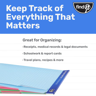 Bloco de notas para pasta de arquivo - Pacote com 12 