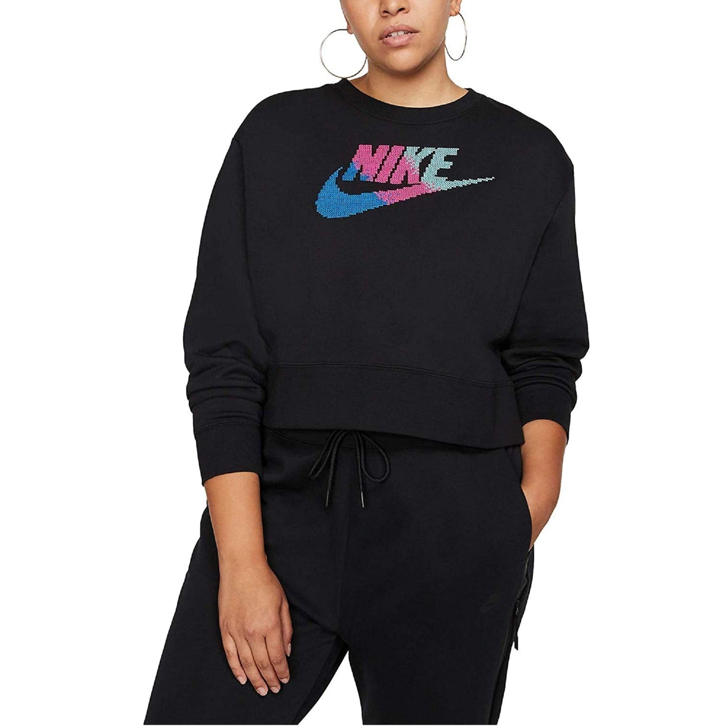 Nike Womens Plus Training Fitness Sweatshirt Black 1X