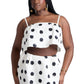 ELOQUII Women's Plus Size Cropped Bubble Top - 20, Paint Dot