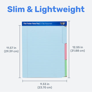 Bloco de notas para pasta de arquivo - Pacote com 12 