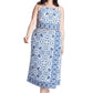 ELOQUII Women's Plus Size Border Print Midi Skirt - 24, Azulejo