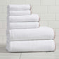 Great Bay Home White Rosewood Bath Towel Set of 6 Cotton Boho Chic Border Design