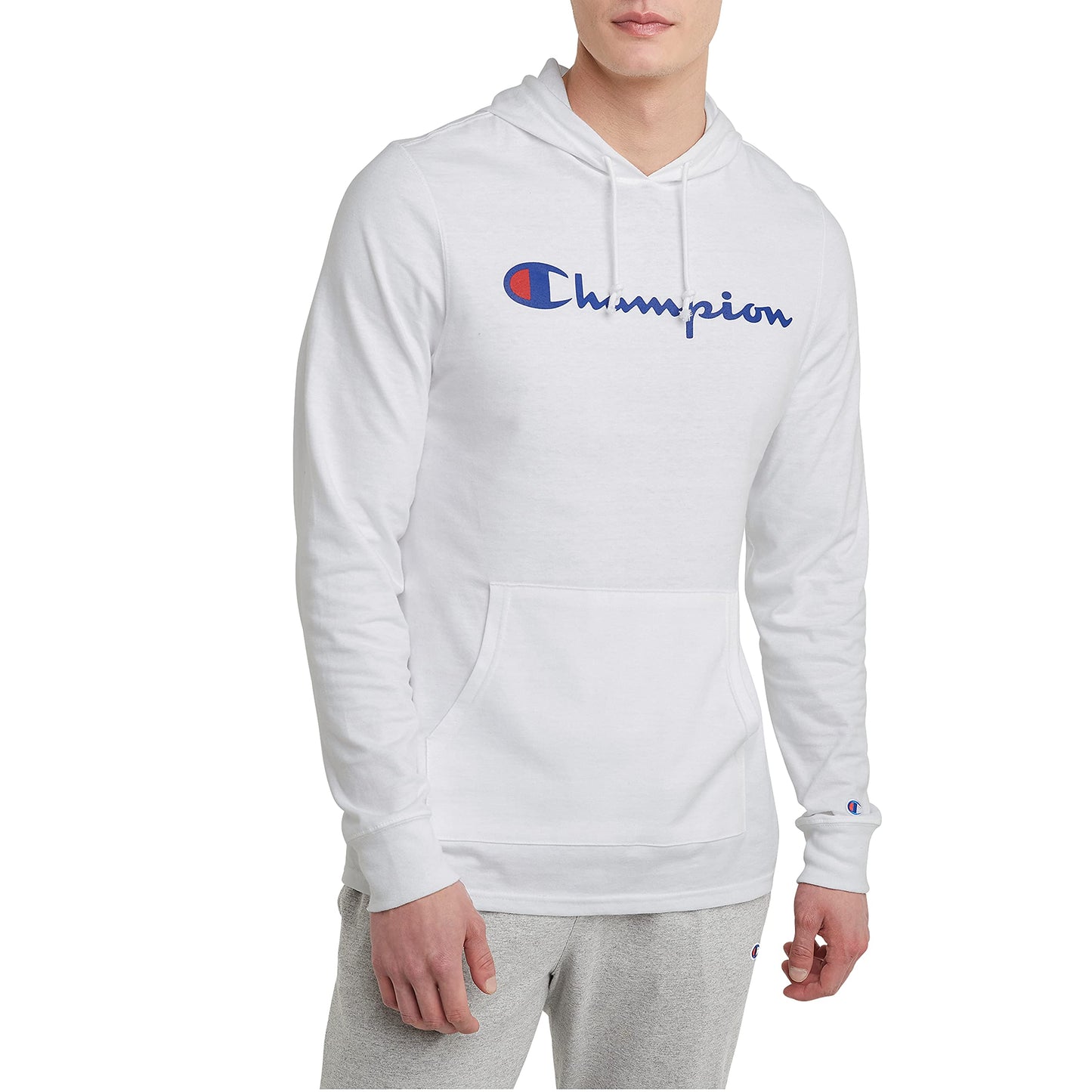 Champion, Midweight, Soft and Comfortable T-Shirt Hoodie for Men, White-549921, Large
