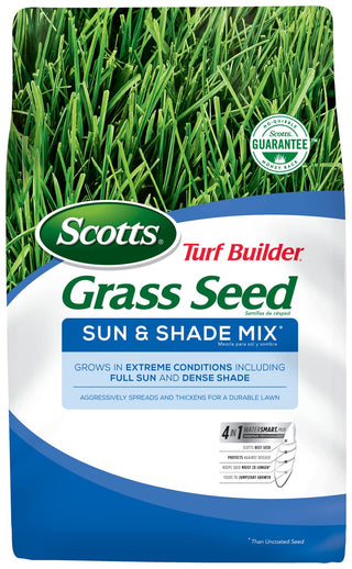 Mistura de sementes de grama Scotts Turf Builder para proteção solar, solução durável para gramados, 15 lbs