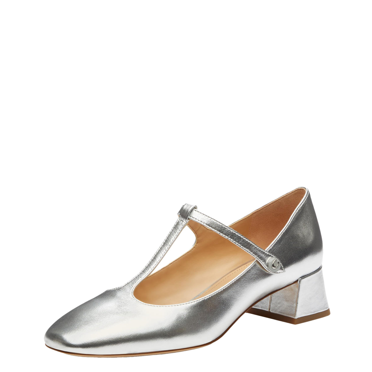 Coach Angelina Metallic Leather T Strap Mary Jane Shoes