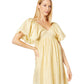 MOON RIVER Flutter Sleeve Mini Dress Yellow MD