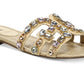 Sandália Slide Feminina Sam Edelman Bay com Recorte Embelezado Marrom Tamanho 7,5 M
