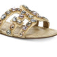 Sandália Slide Feminina Sam Edelman Bay com Recorte Embelezado Marrom Tamanho 7,5 M