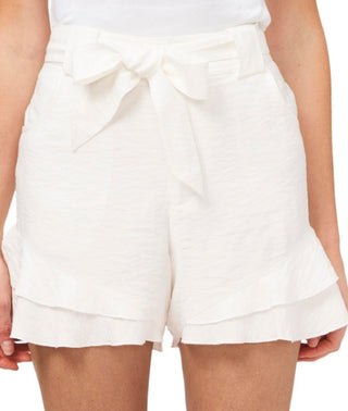 Shorts femininos CeCe com babados e cinto, marrom, tamanho 10