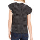 Blusa feminina CeCe Heirloom de bolinhas, preta, tamanho médio