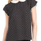 Blusa feminina CeCe Heirloom de bolinhas, preta, tamanho médio