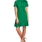 CeCe Women's Bow Neck Short Sleeve Dress Green Size 12