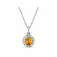 Diana M Jewels - 0.65 Cts Citrine Round Diamonds Pendant