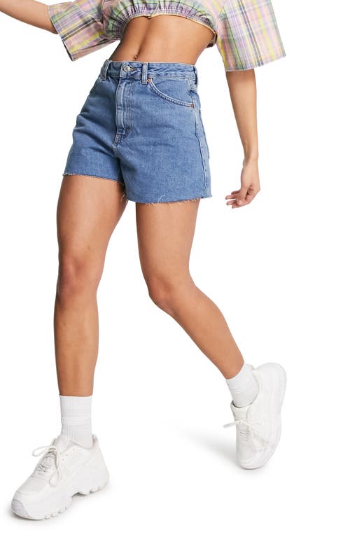 Topshop A-Line Mom Shorts - Mid Denim