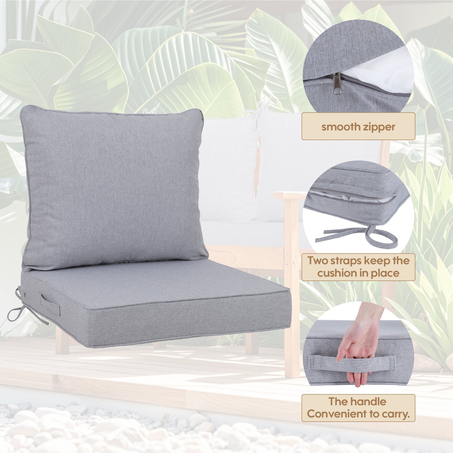24x24 Inch Outdoor Deep Seat Cushion Set