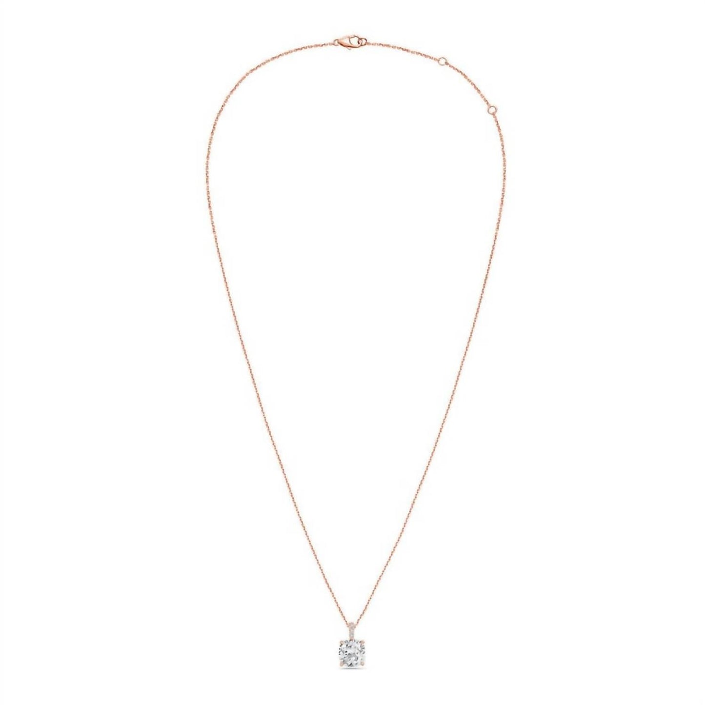 Diana M Jewels - Lab Grown Diamond Solitaire Cushion Pendant Necklace