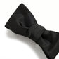 Gravata borboleta masculina Hugo Boss de seda sólida, preta, tamanho regular