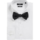 Gravata borboleta masculina Hugo Boss de seda sólida, preta, tamanho regular