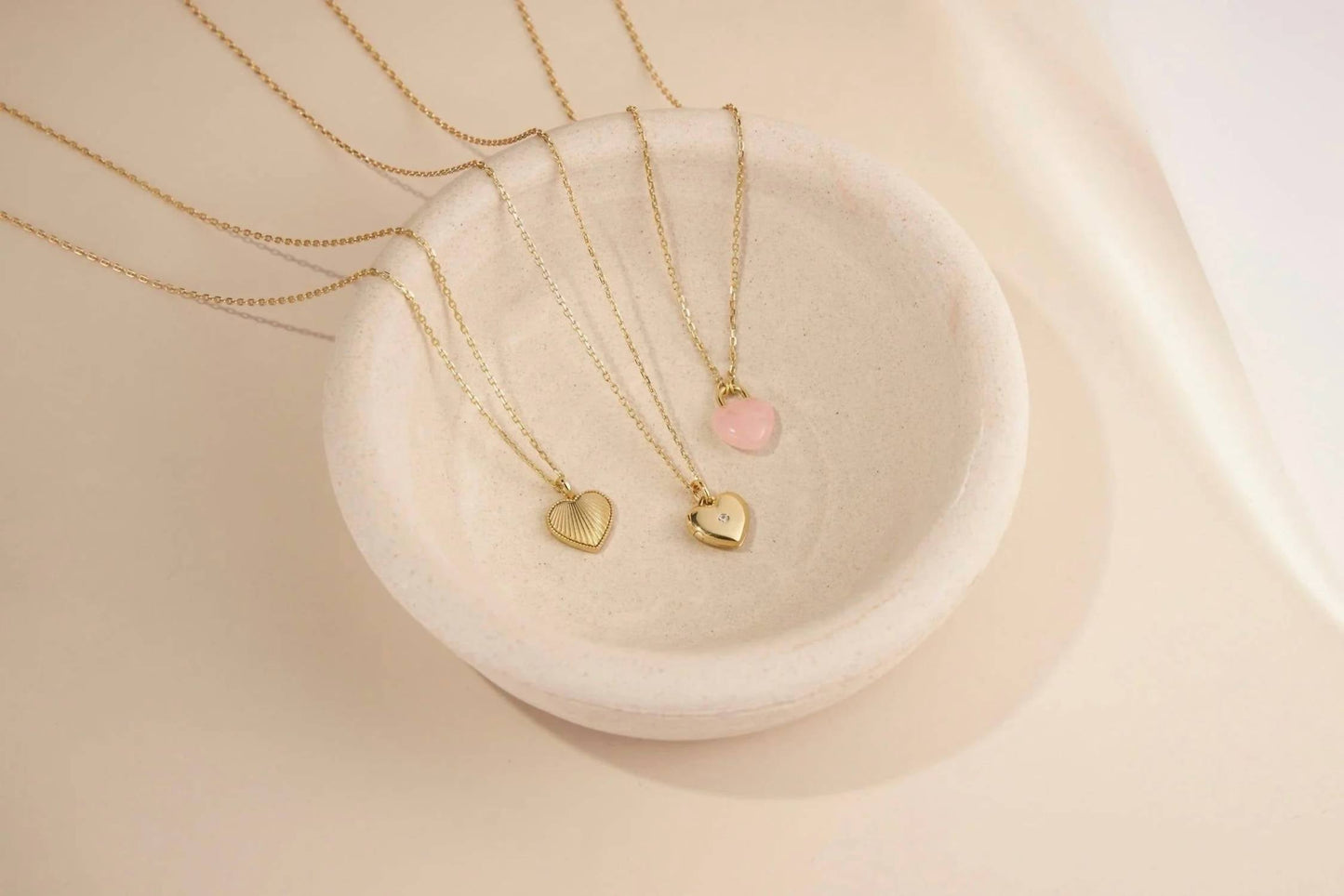 Eklexic - Women's Mini Heart Locket Necklace With Cubic Zirconia