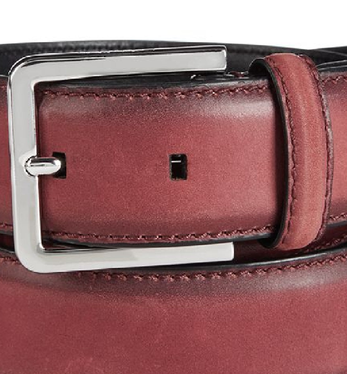 Cinto Calvin Klein Masculino em Couro Burnished Edge Vermelho Tamanho 36