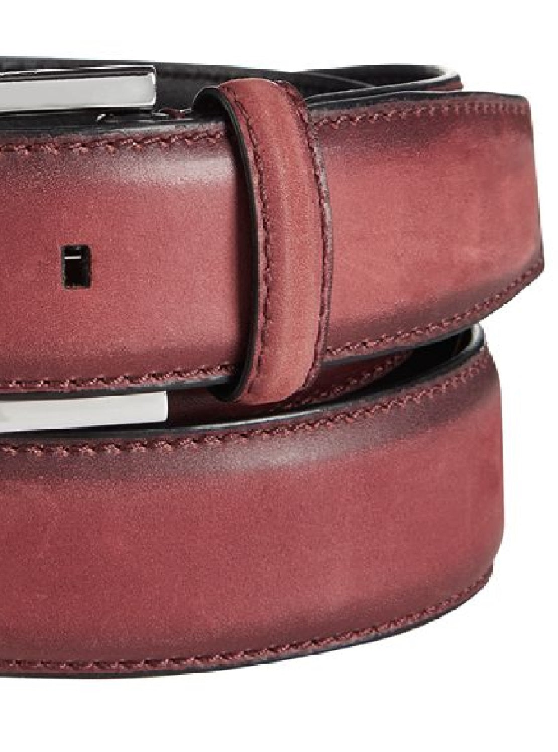 Cinto Calvin Klein Masculino em Couro Burnished Edge Vermelho Tamanho 36