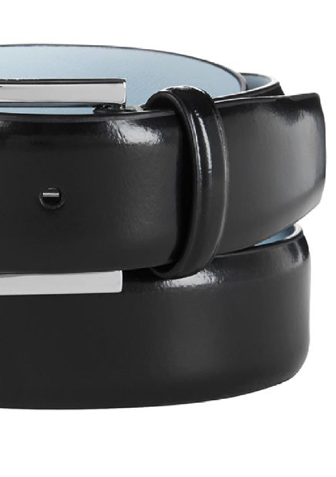 Cinto Calvin Klein Masculino Semi Shine Feather Edge Couro Preto Tamanho 44