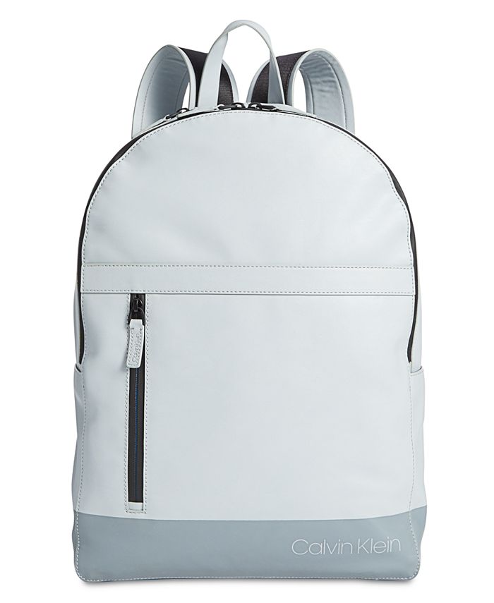 Mochila Calvin Klein Masculina Listrada Lisa Cinza Tamanho Regular