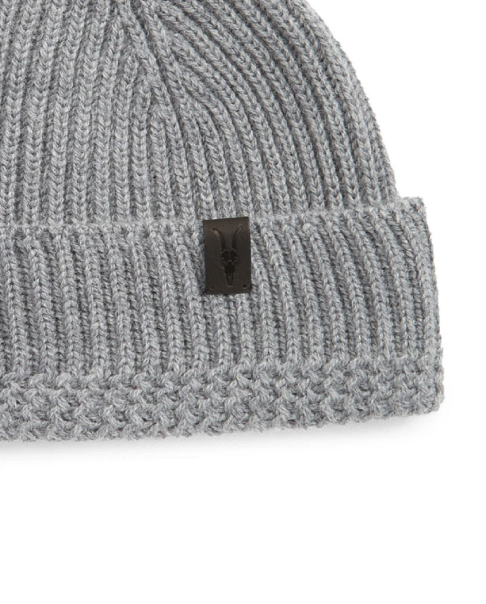 Gorro canelado de lã merino masculino Allsaints cinza tamanho regular