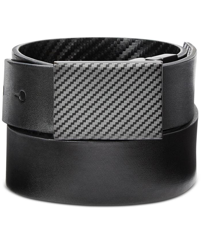 Cinto social reversível de couro masculino Calvin Klein, preto, tamanho 40