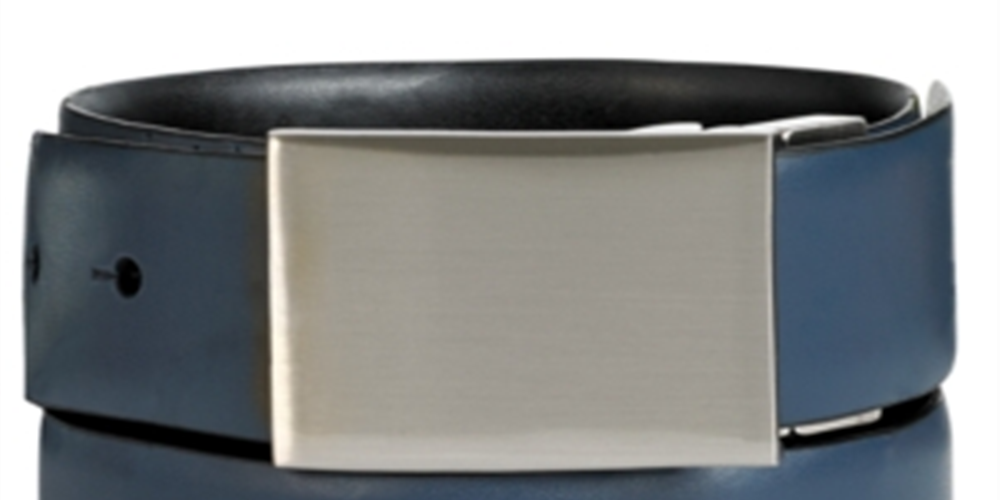 Calvin Klein Cinto Reversível Masculino Feather Edge Plaque Azul Tamanho 36