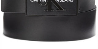 Cinto de couro com logotipo Calvin Klein masculino, preto, tamanho 32