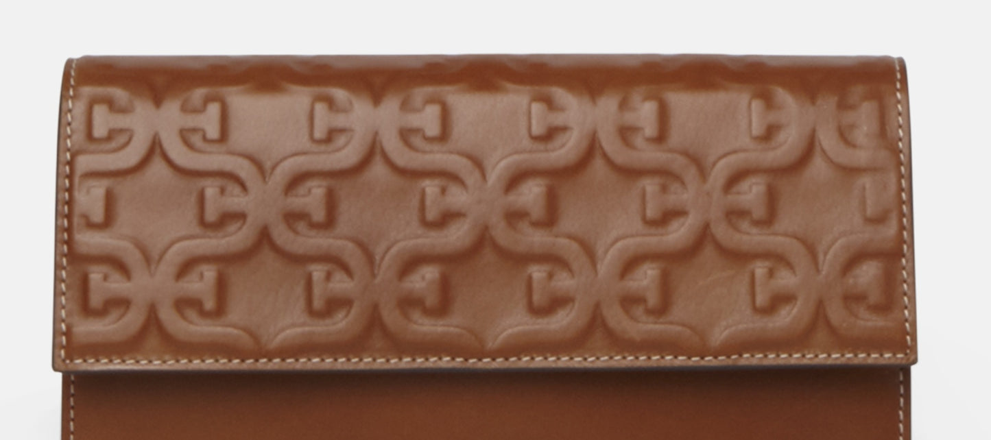 Bolsa transversal fina com relevo Sam Edelman Eden feminina, marrom, tamanho regular