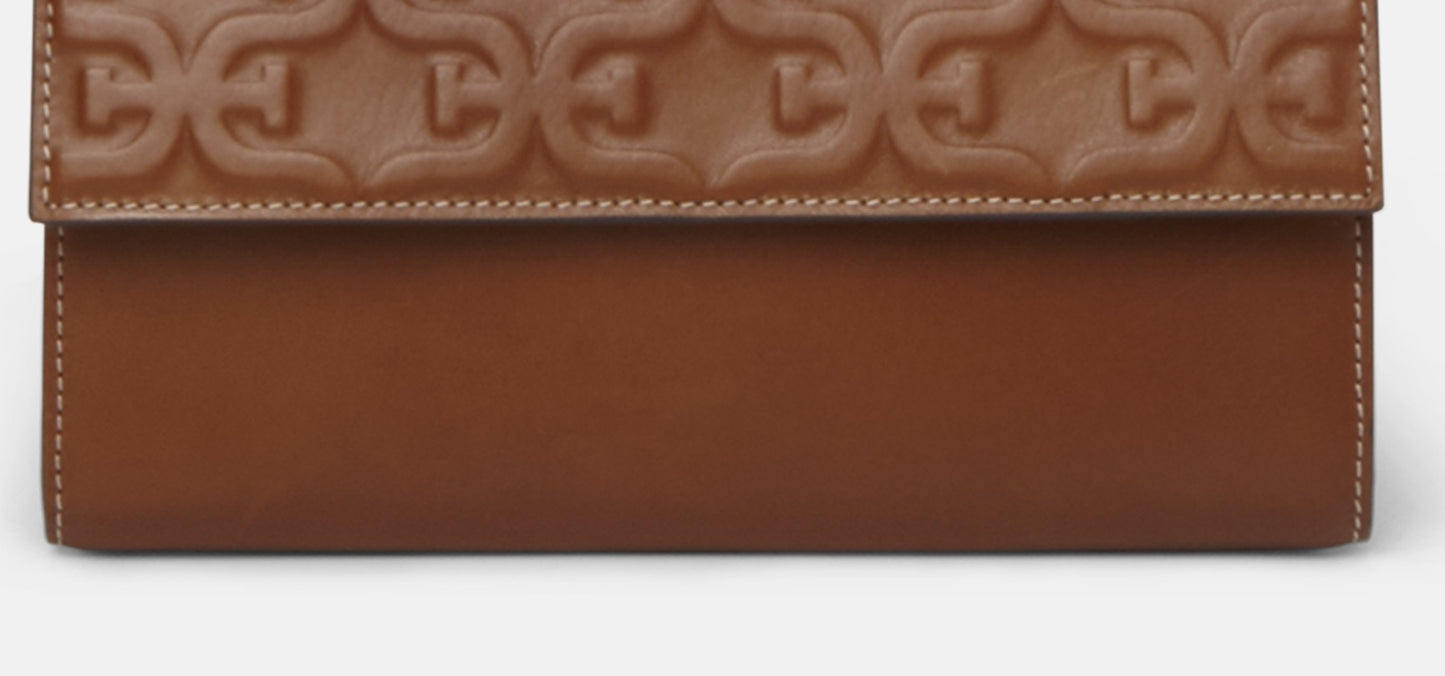 Bolsa transversal fina com relevo Sam Edelman Eden feminina, marrom, tamanho regular