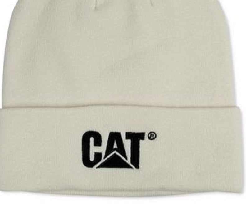 Gorro Caterpillar Masculino com Marca Registrada, Branco, Tamanho Regular