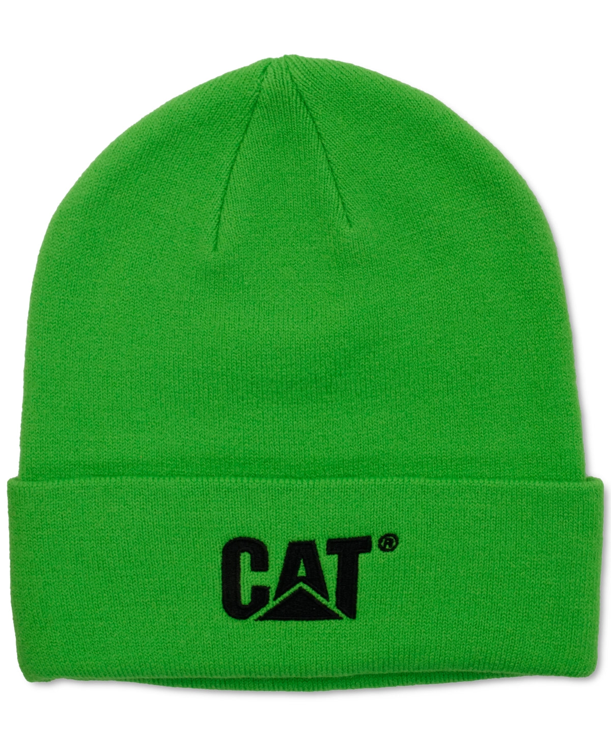 Gorro Caterpillar Masculino com Punho de Marca Registrada Verde Tamanho Regular
