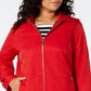 Capa de chuva com capuz Michael Kors Plus para mulheres, vermelha, tamanho 2X