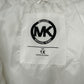 Casaco acolchoado com capuz e acabamento em pele sintética Michael Kors feminino, branco, tamanho 1X