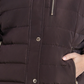 Casaco acolchoado com capuz e acabamento em pele sintética Michael Kors feminino, marrom, tamanho 2X