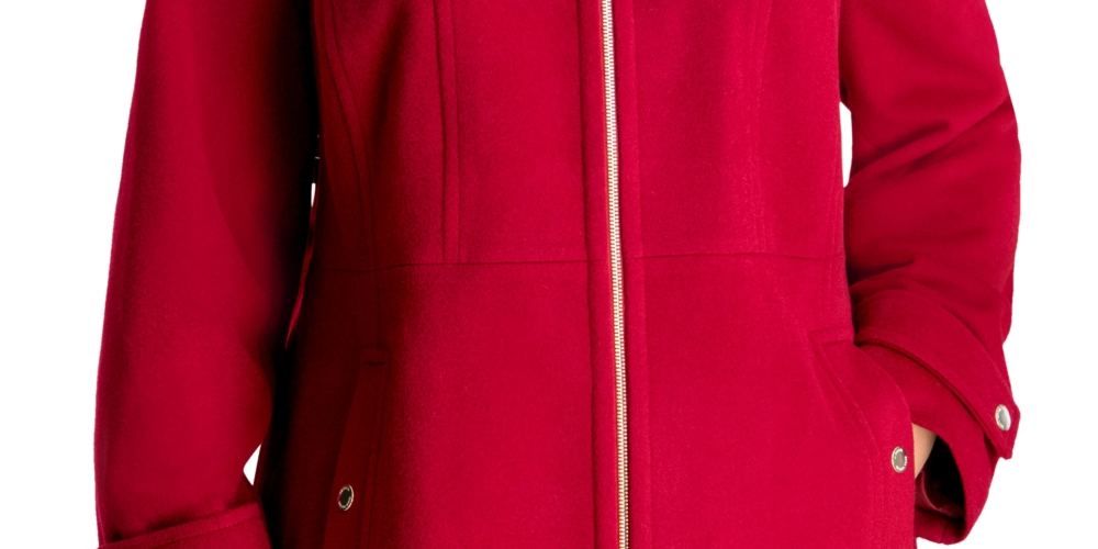 Casaco feminino com capuz e gola pontuda Michael Michael Kors, vermelho, tamanho 3X