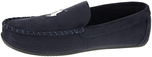 Ralph Lauren Masculino Declan Xadrez Mocassim House POLO Pantufa Azul Tamanho 12