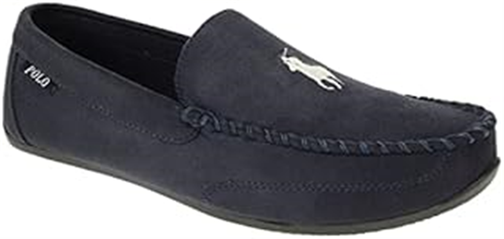 Ralph Lauren Masculino Declan Xadrez Mocassim House POLO Pantufa Azul Tamanho 12