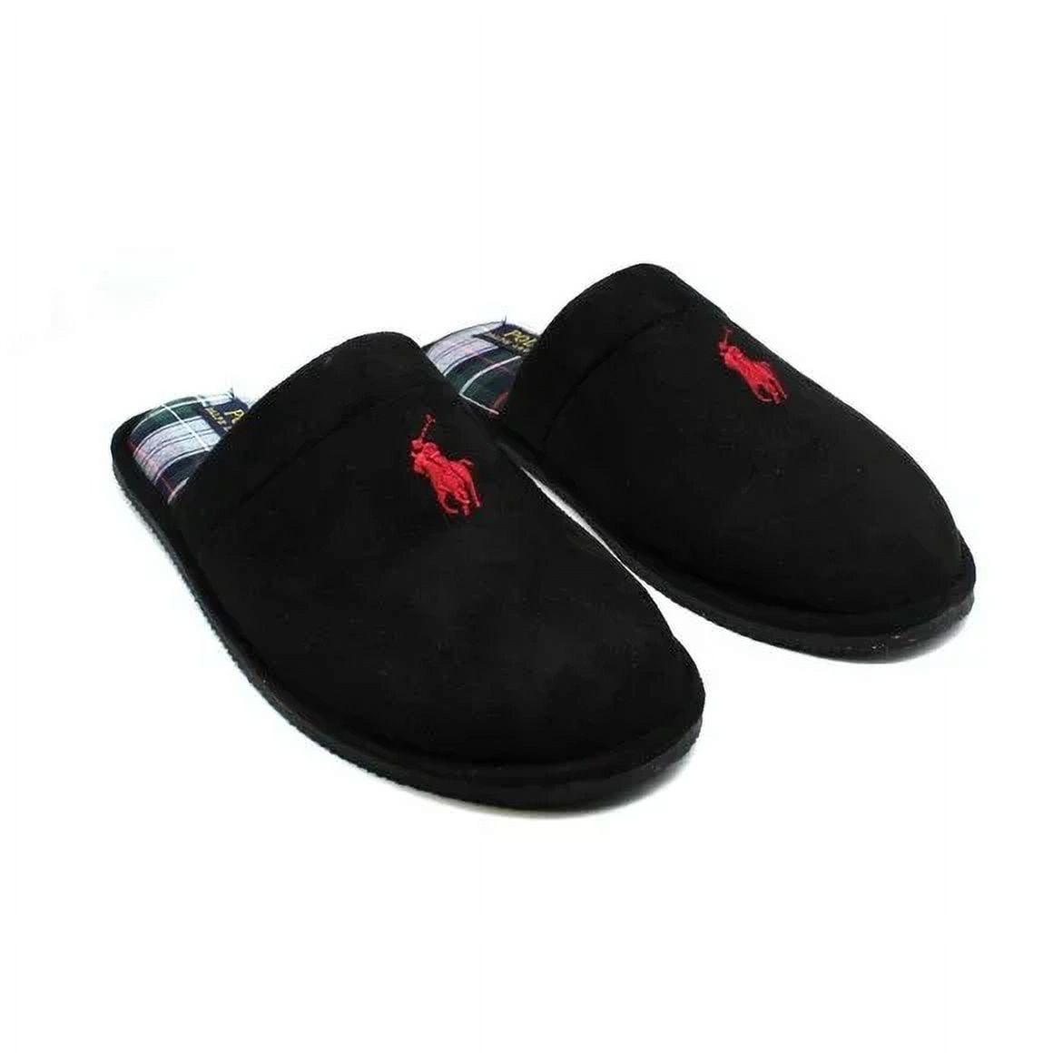 Ralph Lauren Klarence Scuff Pantufa Masculina Preta Tamanho 10 M
