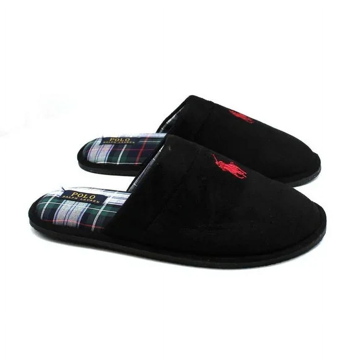 Ralph Lauren Klarence Scuff Pantufa Masculina Preta Tamanho 10 M
