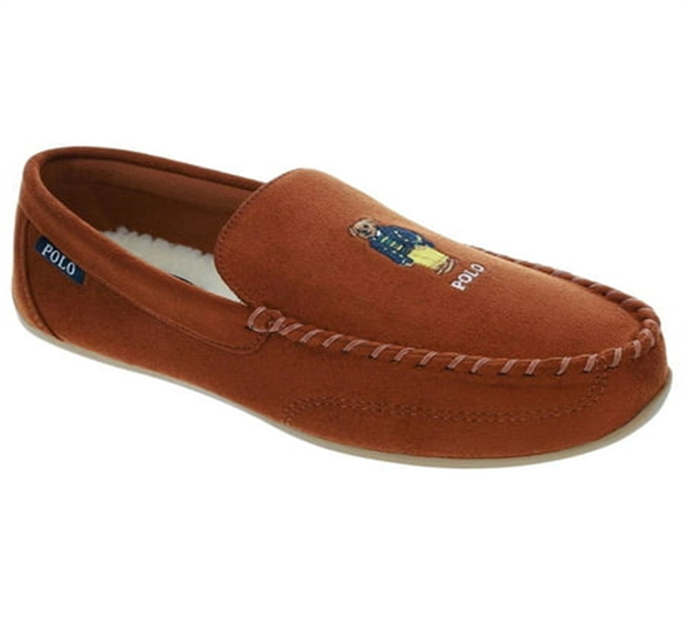 Chinelo Ralph Lauren Declan Bear Mocassim Masculino Marrom Tamanho 9 M